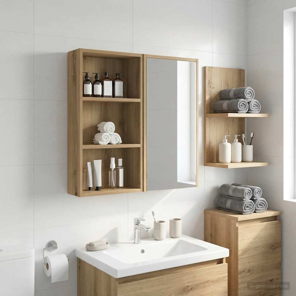 vidaXL Szafka ścienna łazienkowa Dąb rzemieślniczy 40 x 14 x 70 cm