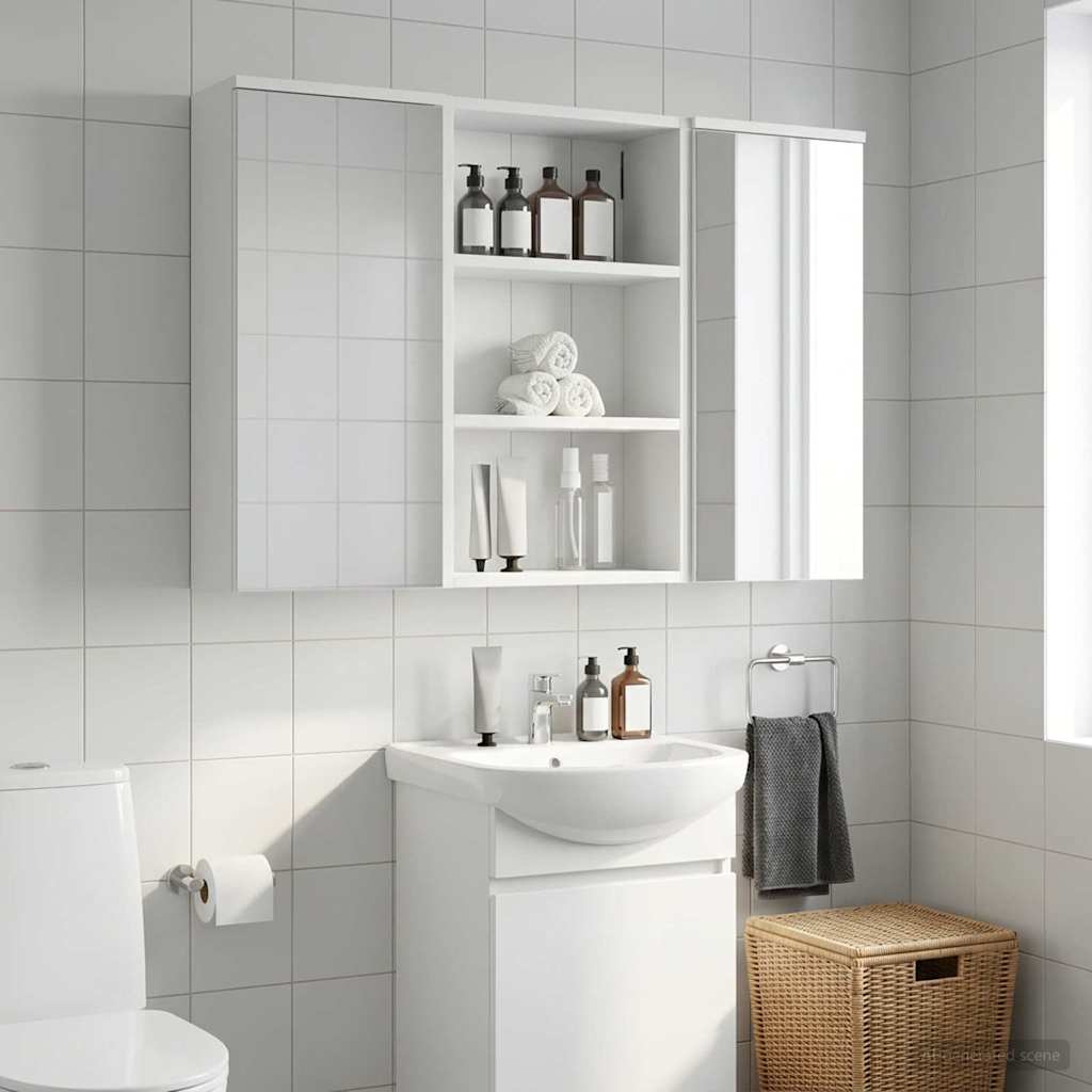 vidaXL Szafka ścienna łazienkowa Biały 40 x 16 x 62,5 cm