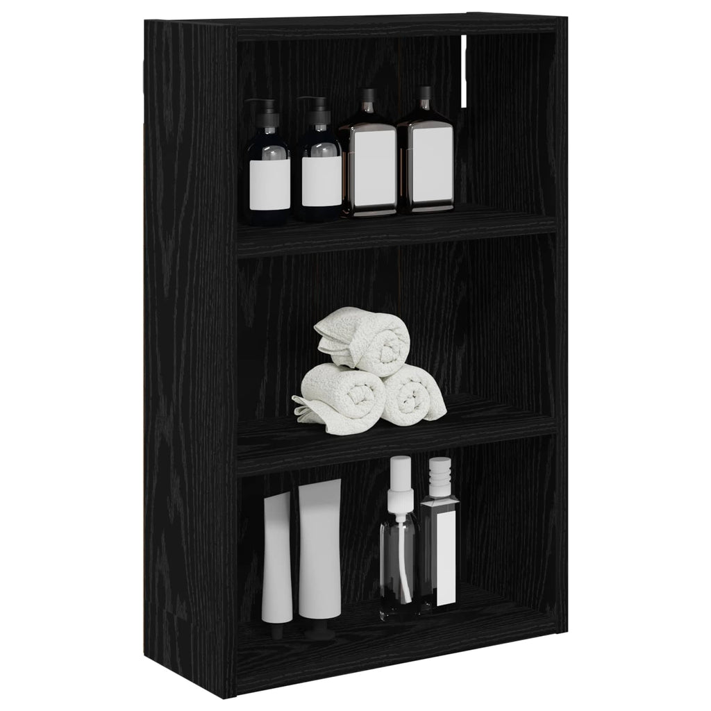 vidaXL Szafka ścienna łazienkowa z półką Czarny Dąb 40 x 16 x 62,5 cm