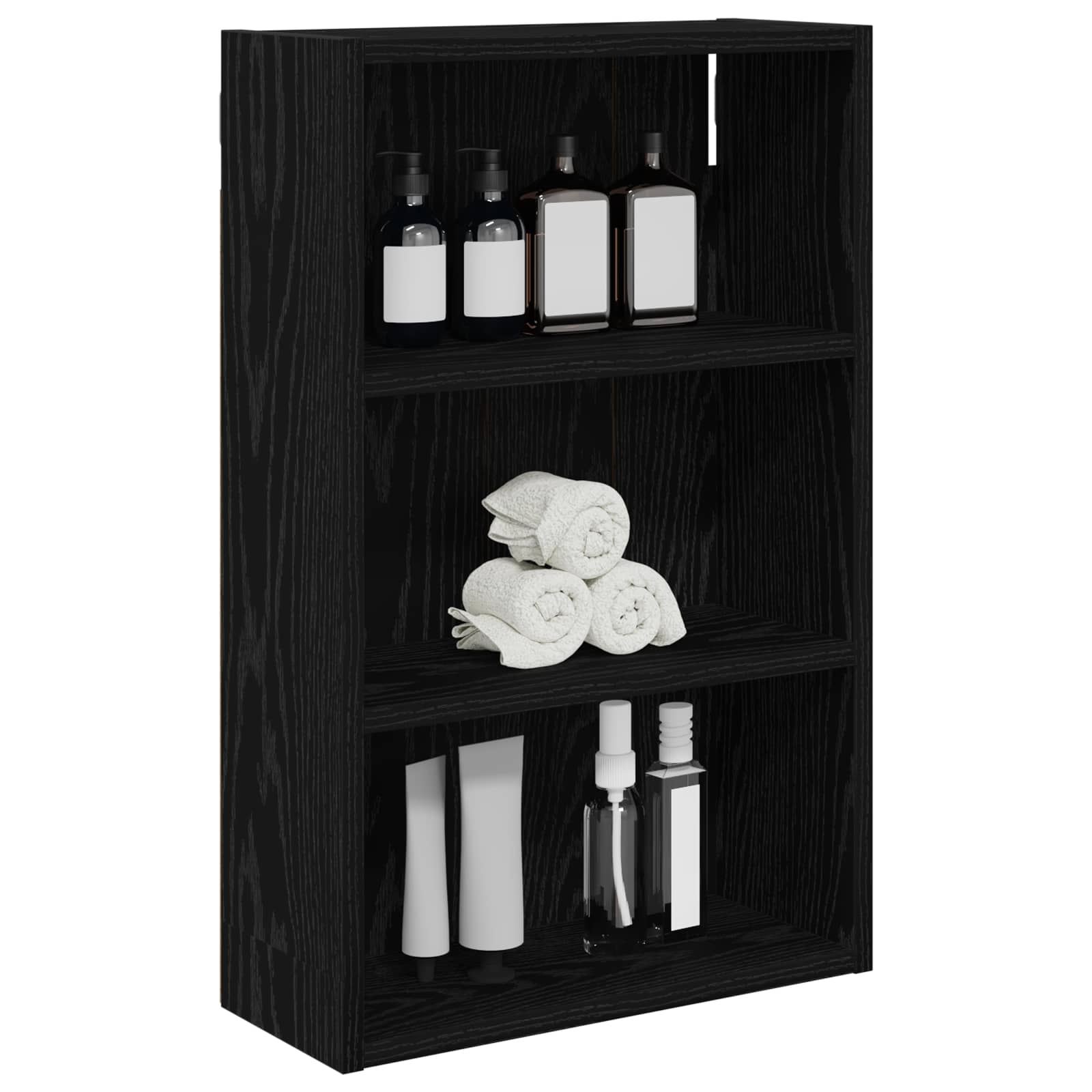 vidaXL Szafka ścienna łazienkowa z półką Czarny Dąb 40 x 16 x 62,5 cm