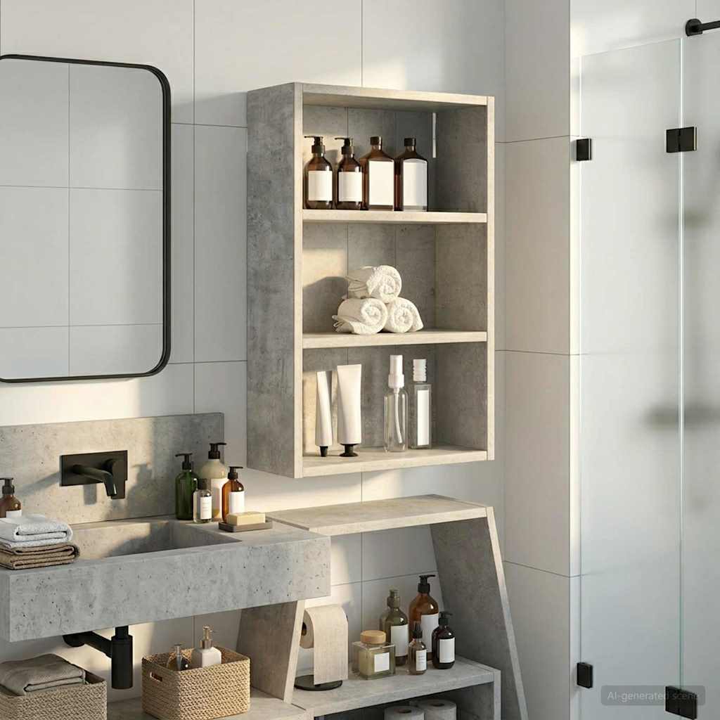 vidaXL Szafka ścienna łazienkowa Betonowy Szary 40 x 16 x 62,5 cm