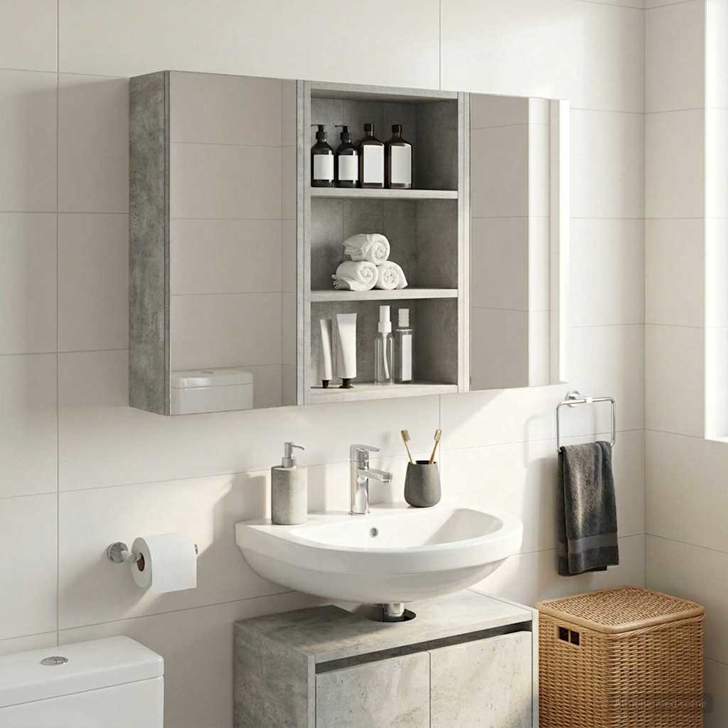vidaXL Szafka ścienna łazienkowa Betonowy Szary 40 x 16 x 62,5 cm
