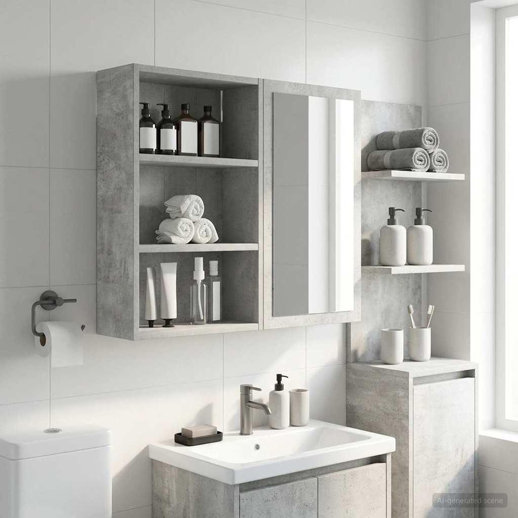 vidaXL Szafka ścienna łazienkowa Betonowy Szary 40 x 16 x 62,5 cm