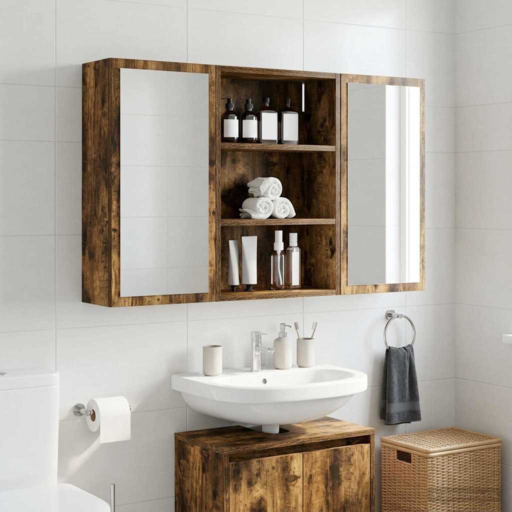 vidaXL Szafka ścienna łazienkowa z półką Dąb Wędzony 40 x 16 x 62,5 cm