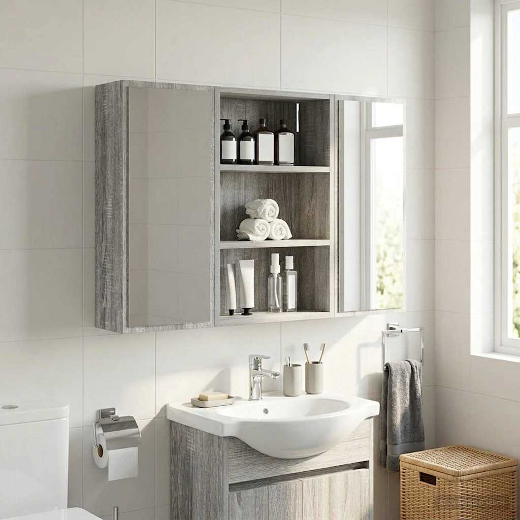 vidaXL Szafka ścienna łazienkowa Szary Sonoma 40 x 16 x 62,5 cm