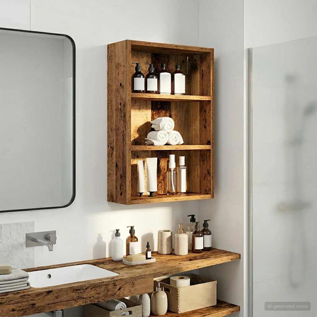 vidaXL Szafka ścienna łazienkowa Stare drewno 40 x 16 x 62,5 cm