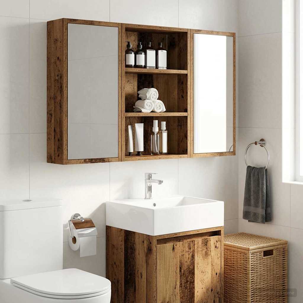 vidaXL Szafka ścienna łazienkowa Stare drewno 40 x 16 x 62,5 cm