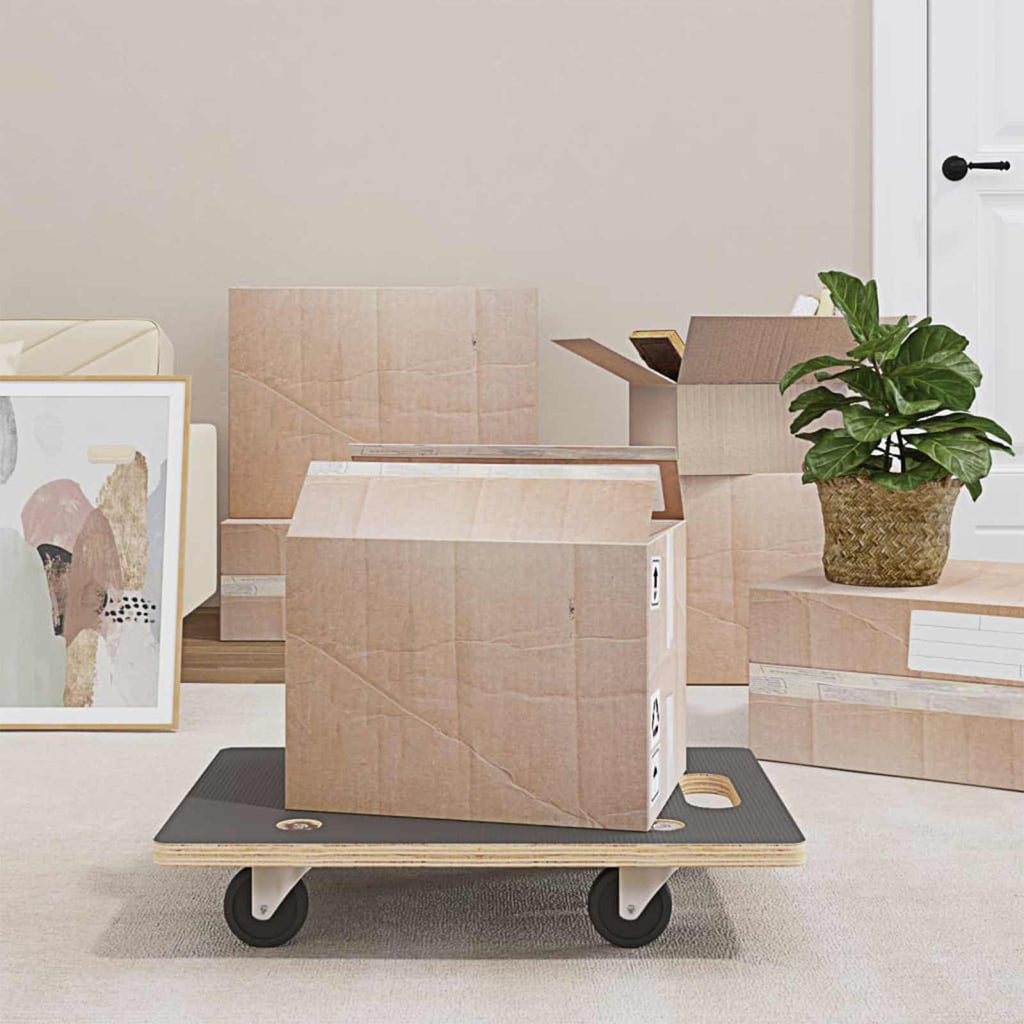 vidaXL Wózek transportowy 6 pcs Szary sklejka