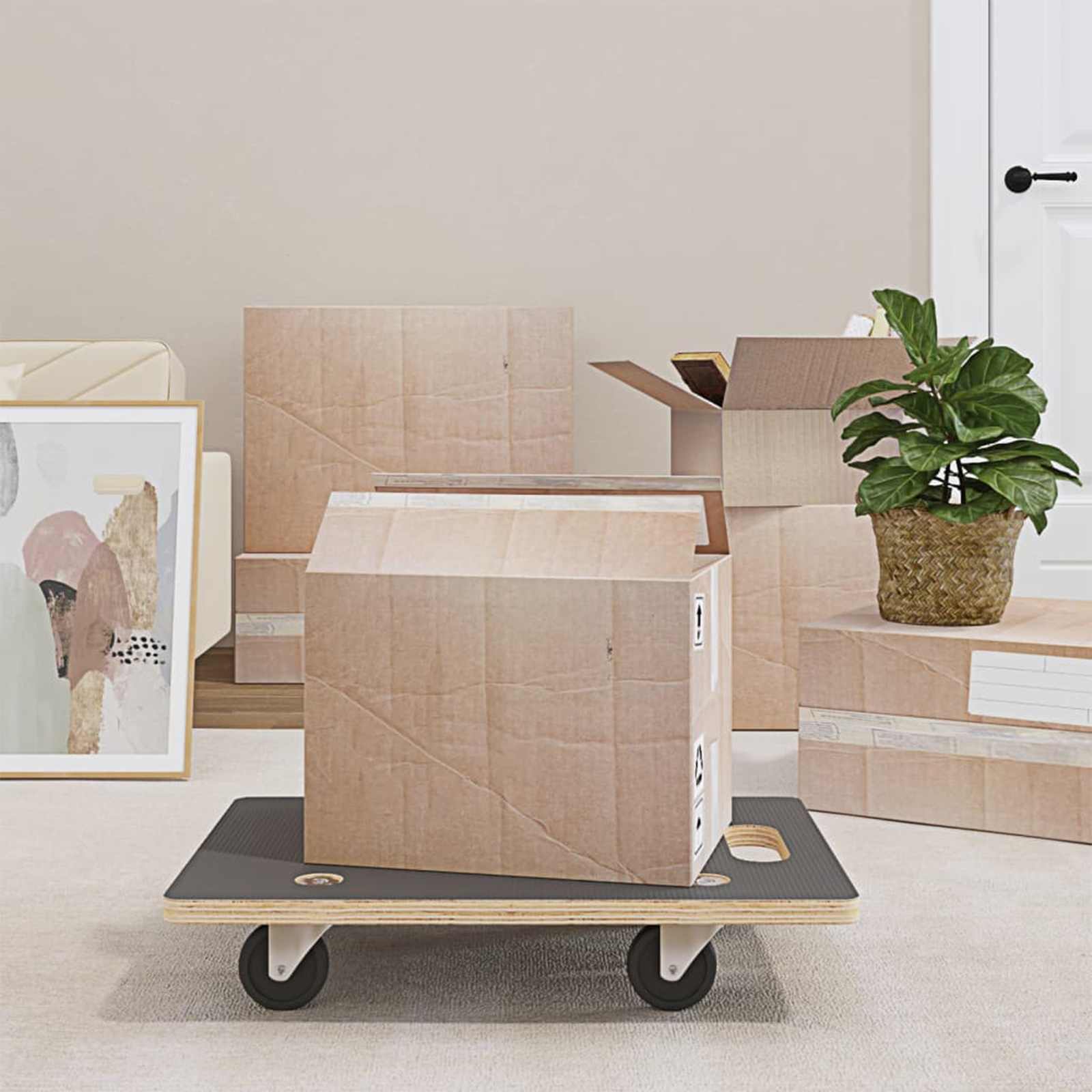vidaXL Wózek transportowy 6 pcs Szary sklejka