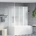 vidaXL Ekran do kąpieli Mrożone 120 x 70 x 137 cm Aluminium