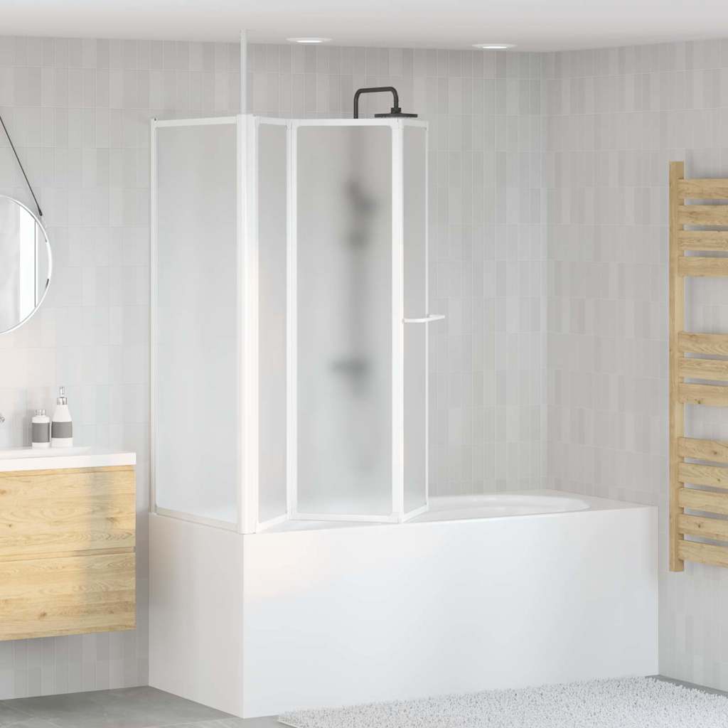 vidaXL Ekran do kąpieli Mrożone 120 x 70 x 137 cm Aluminium