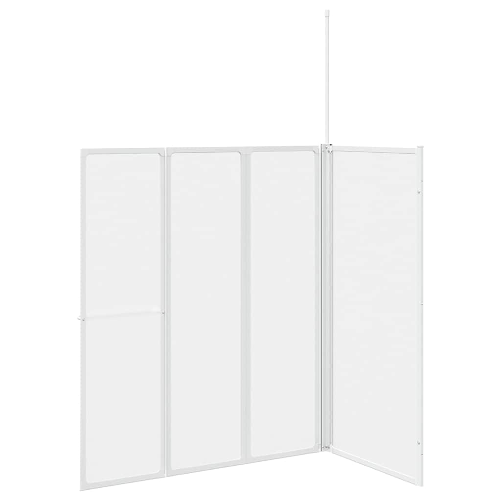 vidaXL Ekran do kąpieli Mrożone 120 x 70 x 137 cm Aluminium
