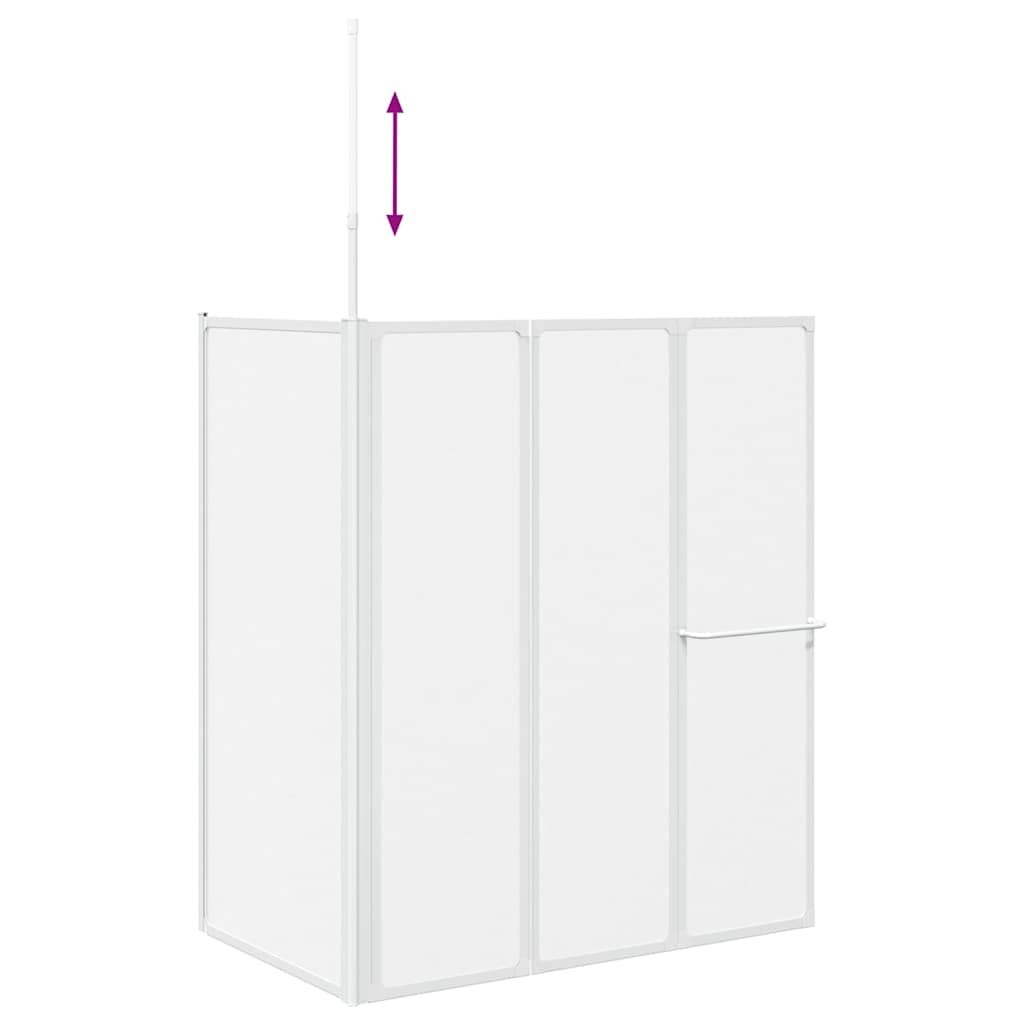 vidaXL Ekran do kąpieli Mrożone 120 x 70 x 137 cm Aluminium
