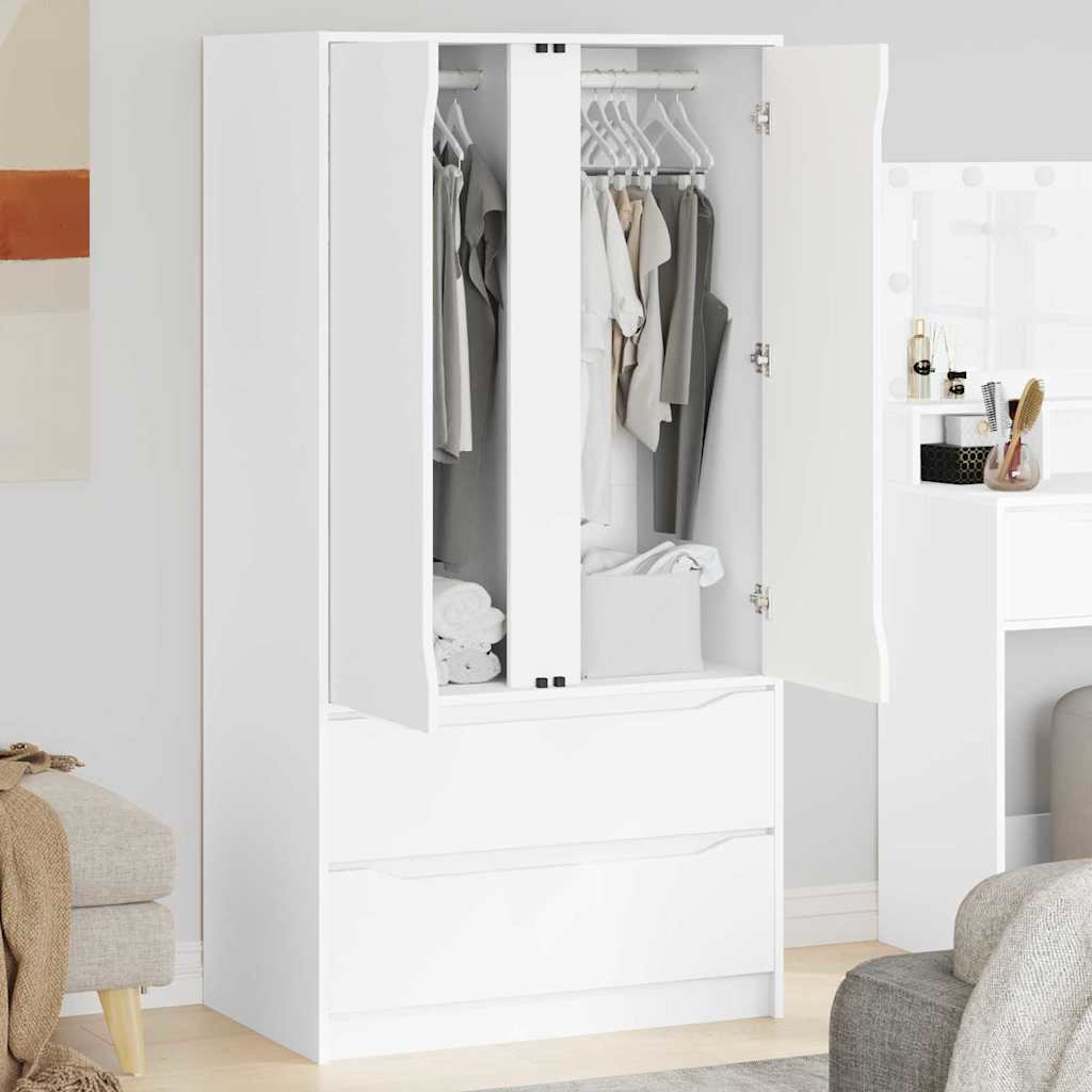 vidaXL Garderoba Biały 79,5 x 49 x 156 cm Drewno inżynieryjne