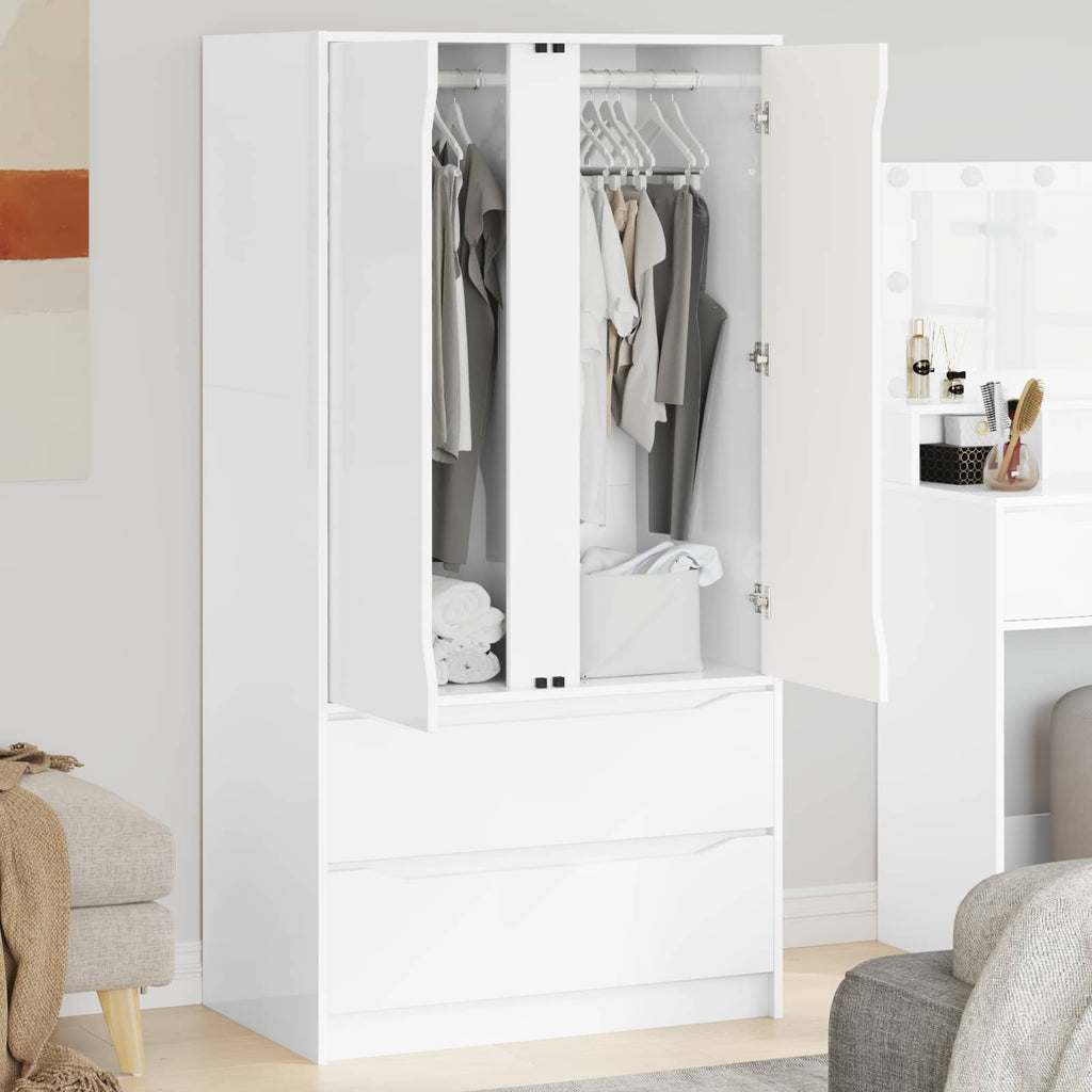 vidaXL Garderoba Biały 79,5 x 49 x 156 cm Drewno inżynieryjne