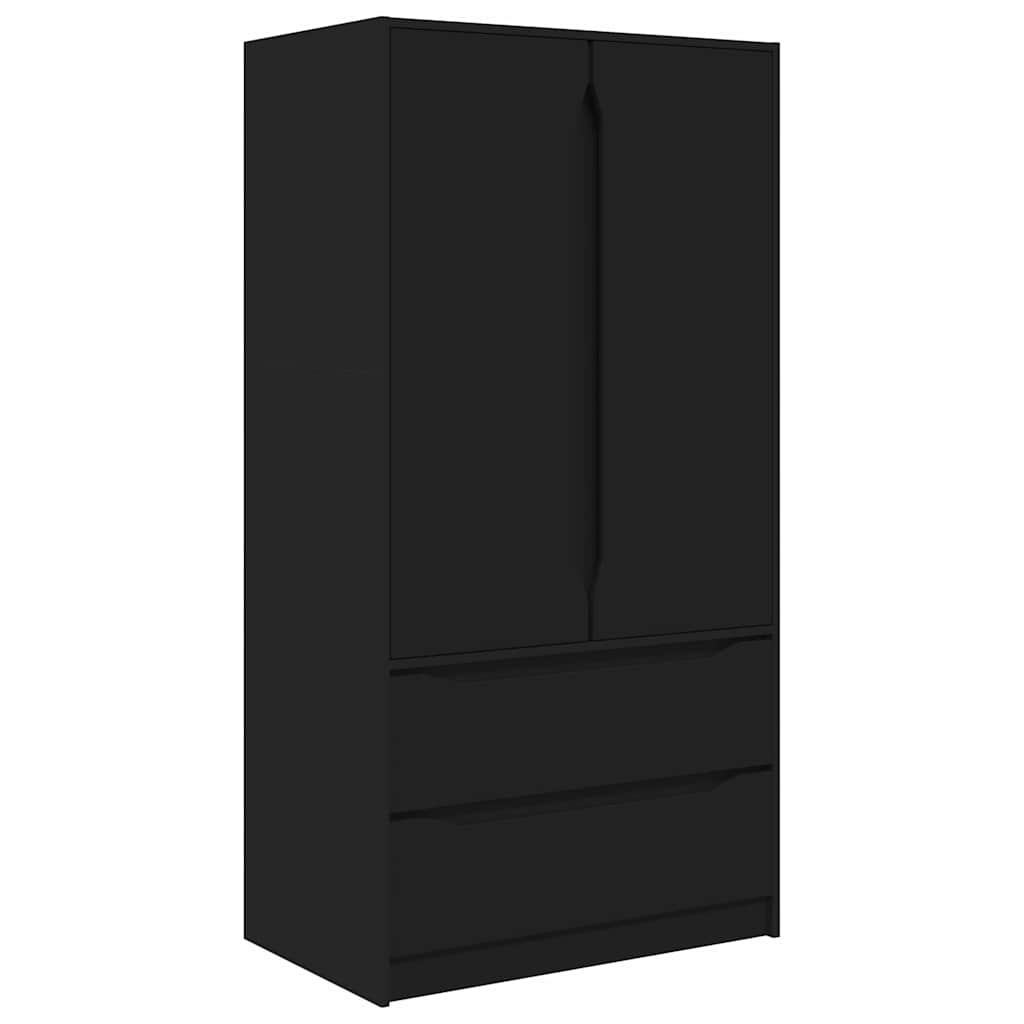 vidaXL Garderoba Czarny 79,5 x 49 x 156 cm Drewno inżynieryjne