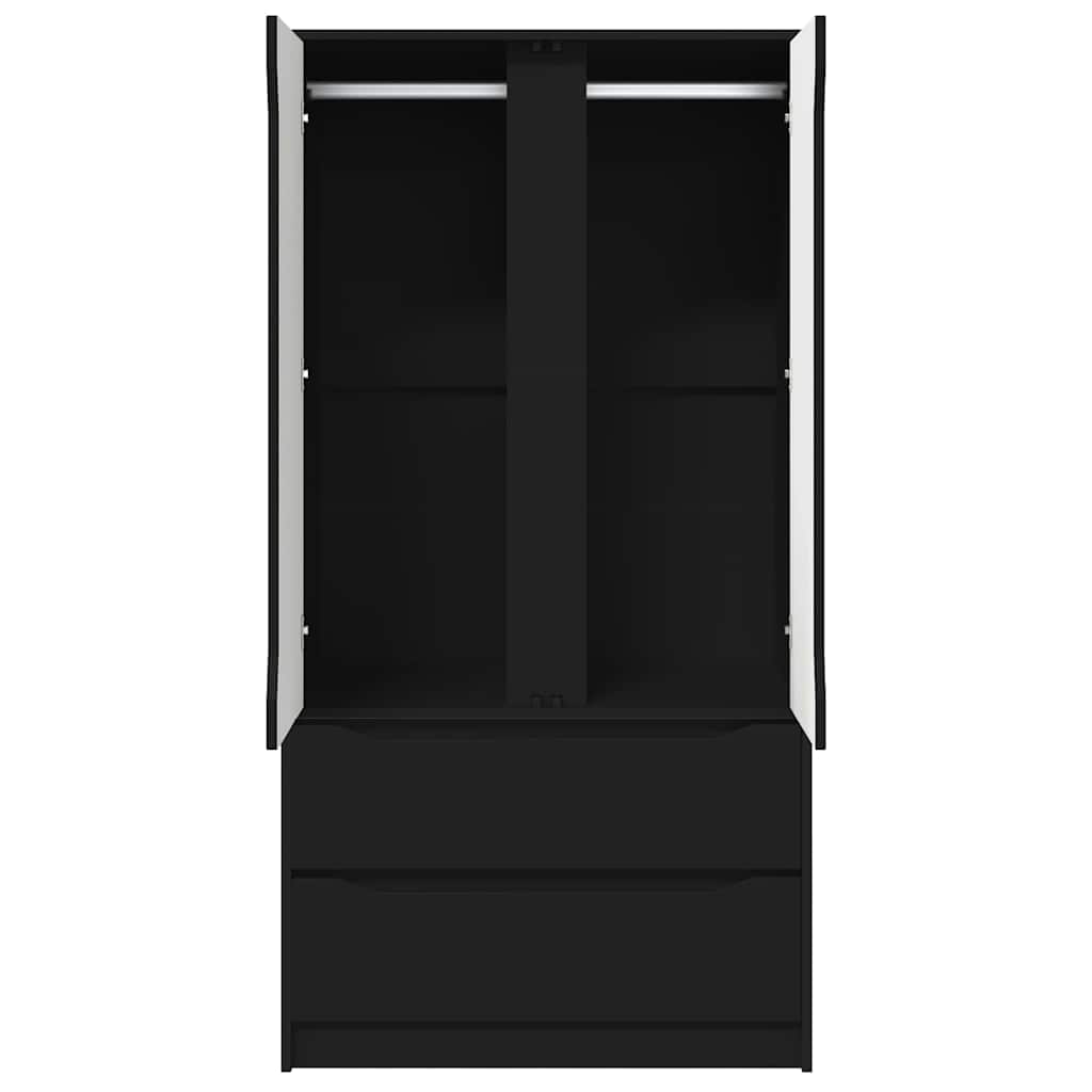 vidaXL Garderoba Czarny 79,5 x 49 x 156 cm Drewno inżynieryjne