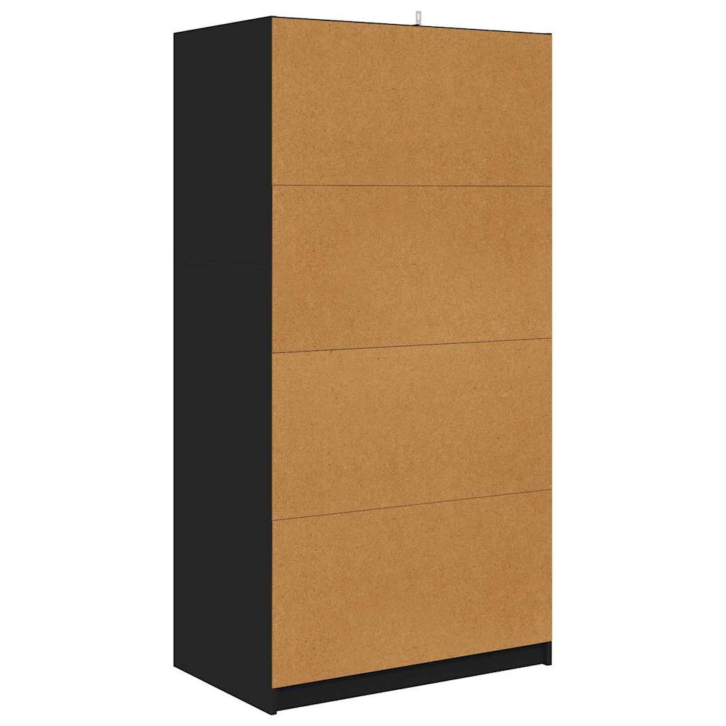 vidaXL Garderoba Czarny 79,5 x 49 x 156 cm Drewno inżynieryjne