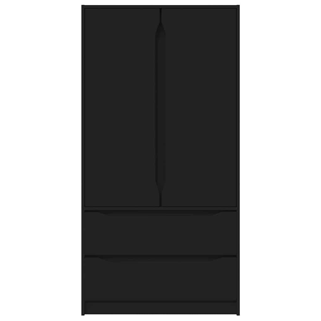 vidaXL Garderoba Czarny 79,5 x 49 x 156 cm Drewno inżynieryjne