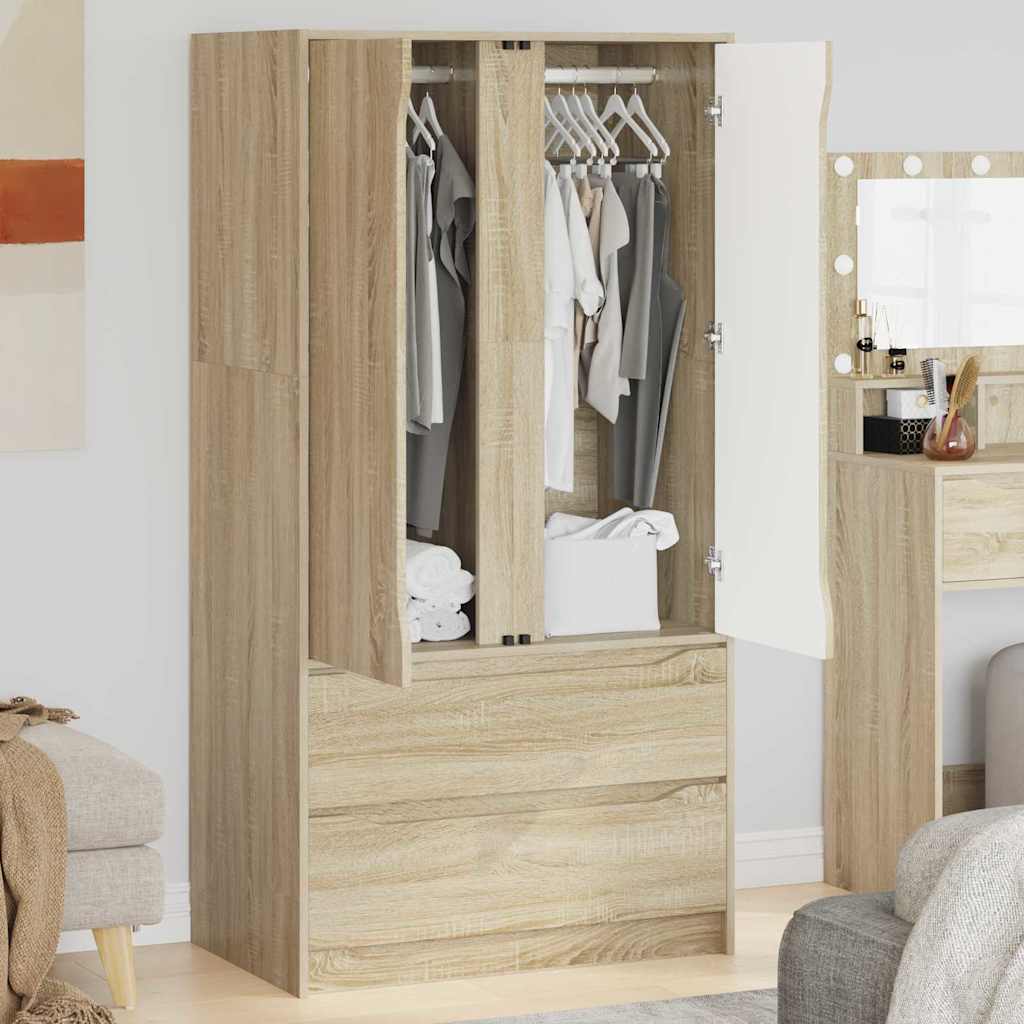 vidaXL Garderoba Dąb Sonoma 79,5 x 49 x 156 cm Drewno inżynieryjne