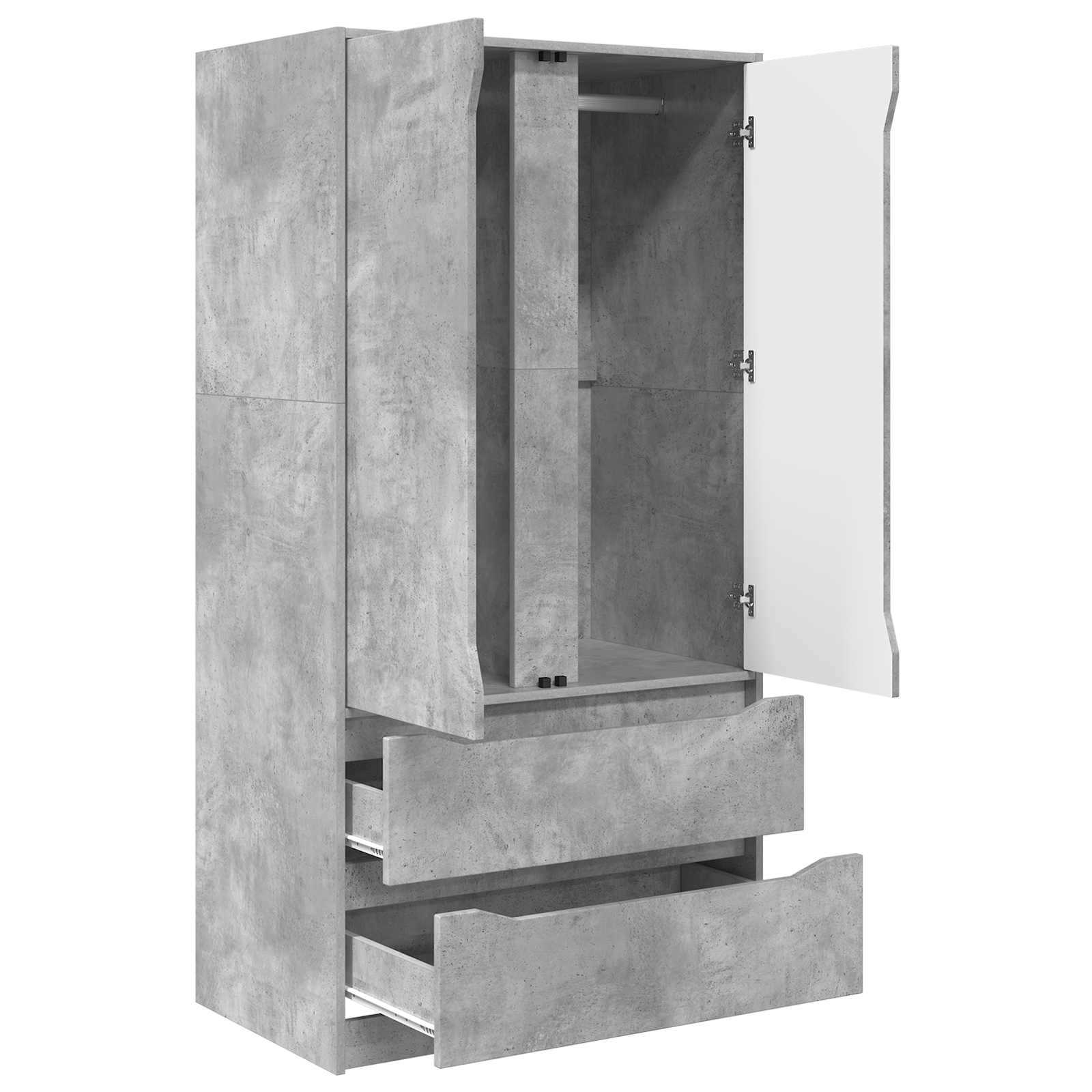 vidaXL Garderoba Betonowy Szary 79,5 x 49 x 156 cm Drewno inżynieryjne