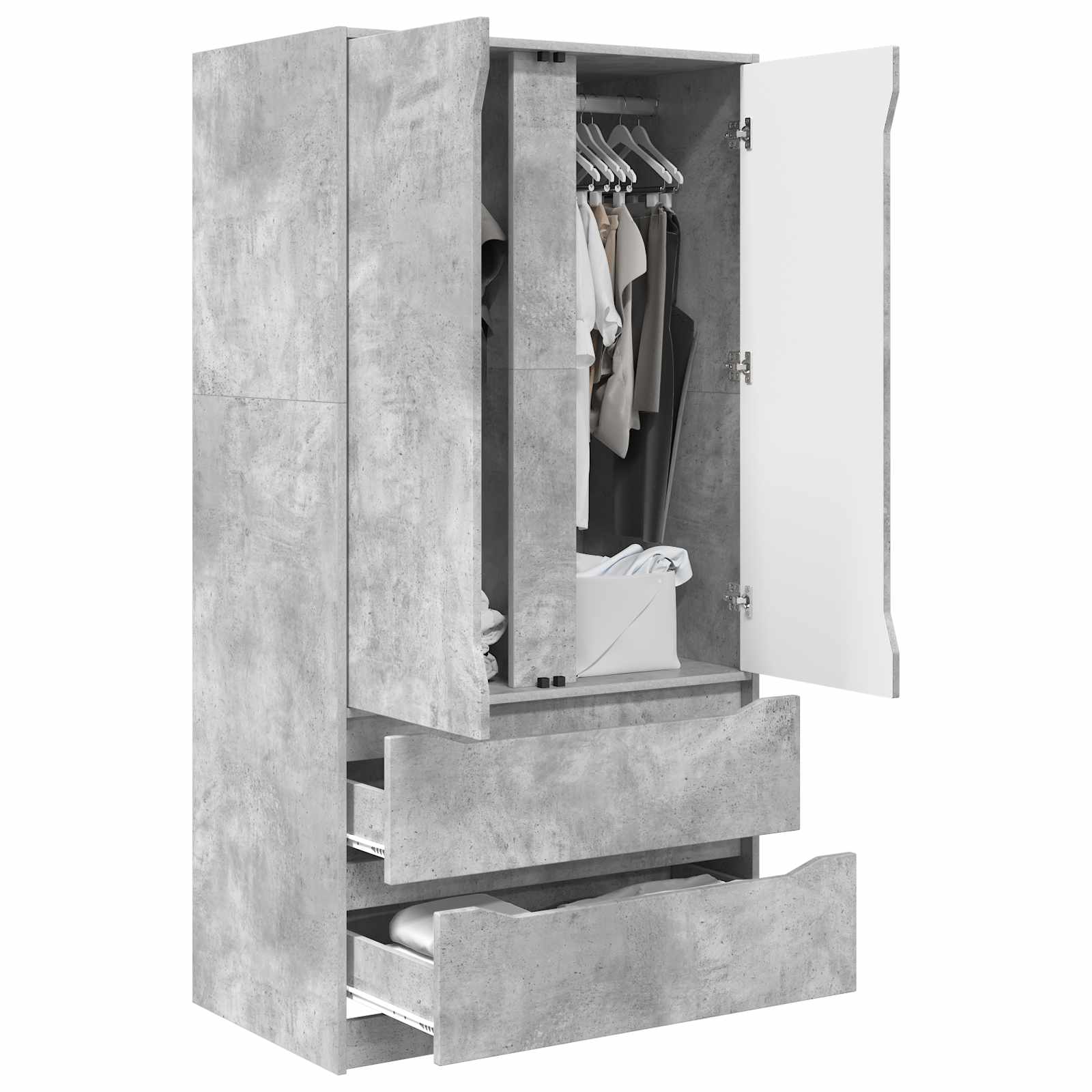 vidaXL Garderoba Betonowy Szary 79,5 x 49 x 156 cm Drewno inżynieryjne