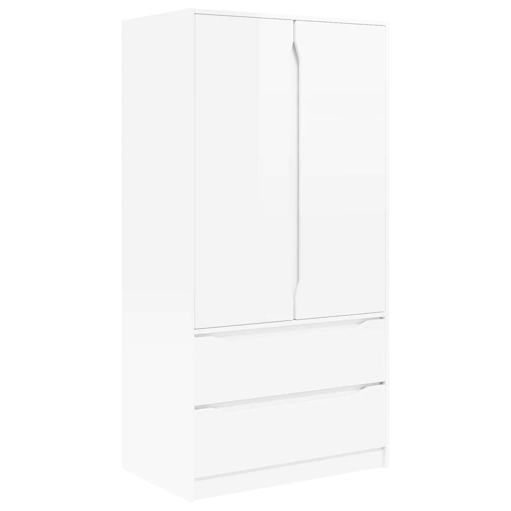 vidaXL Garderoba z szufladą Biały Wysoki Połysk 79,5 x 49 x 156 cm