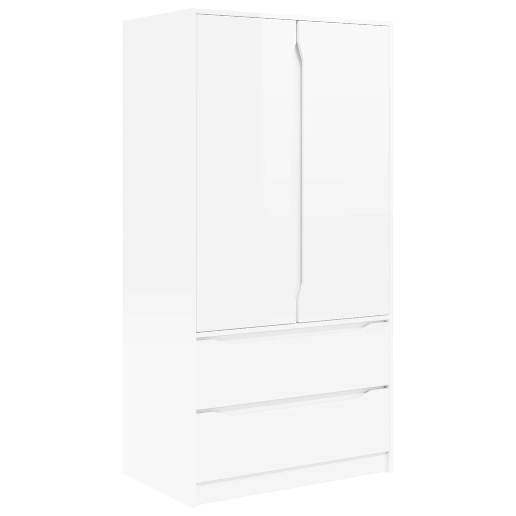 vidaXL Garderoba z szufladą Biały Wysoki Połysk 79,5 x 49 x 156 cm
