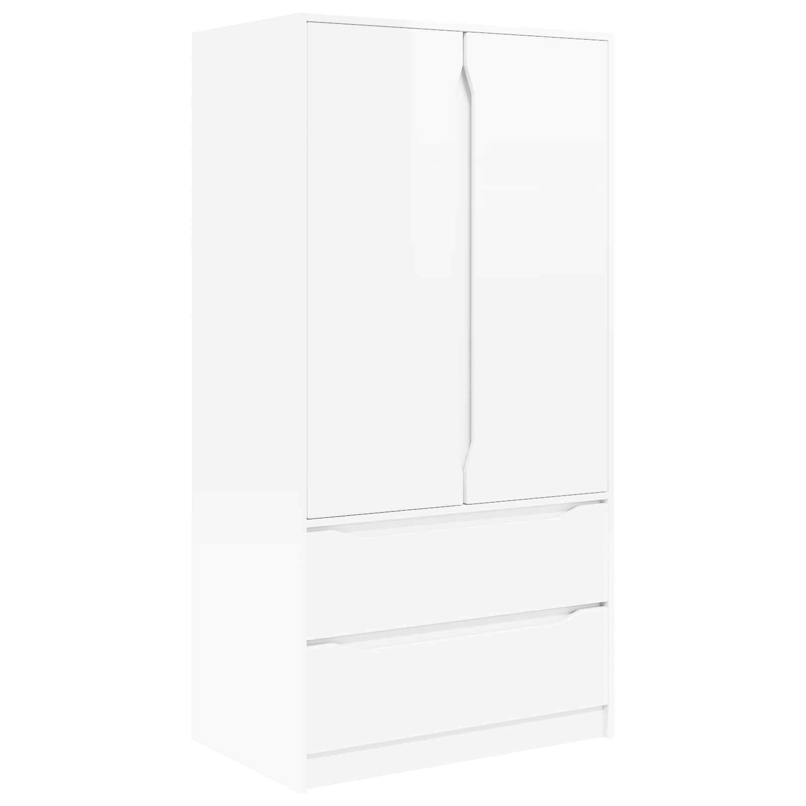 vidaXL Garderoba z szufladą Biały Wysoki Połysk 79,5 x 49 x 156 cm