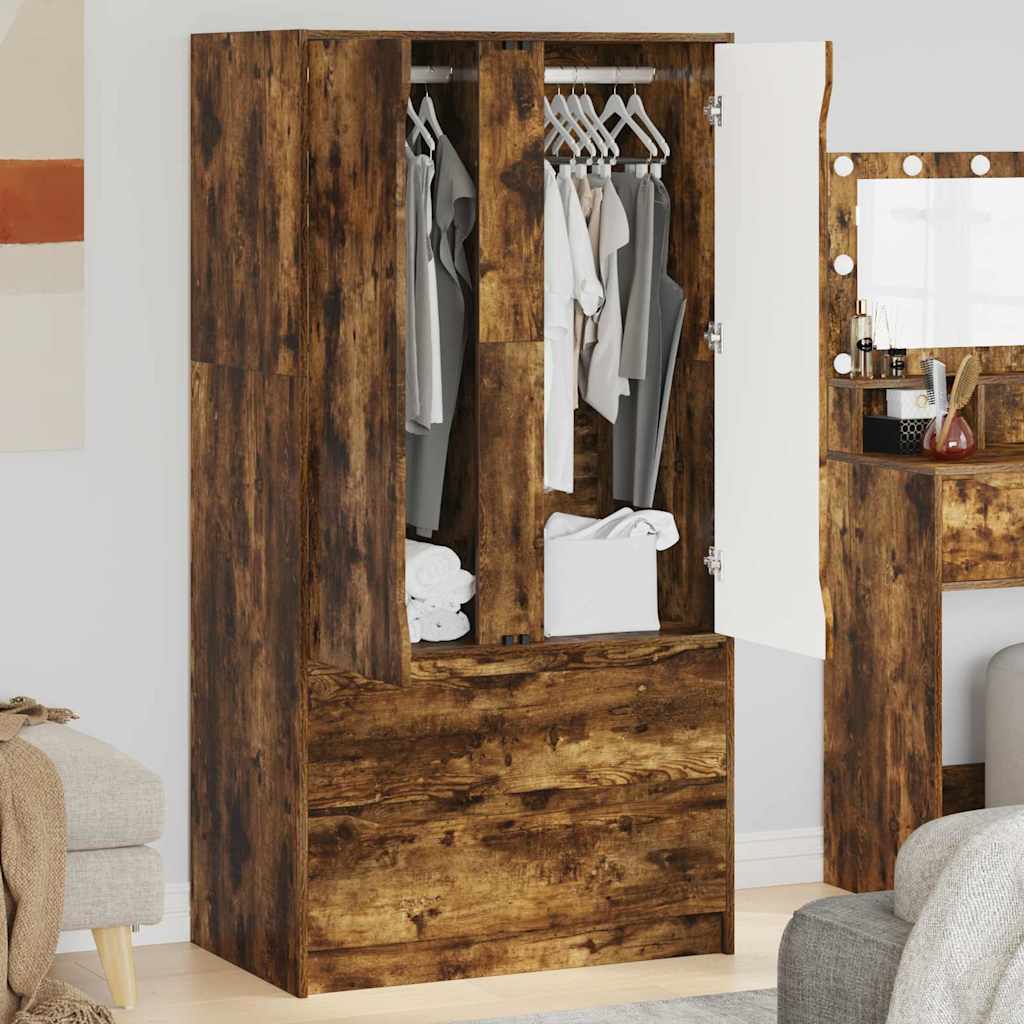 vidaXL Garderoba Dąb Wędzony 79,5 x 49 x 156 cm Drewno inżynieryjne