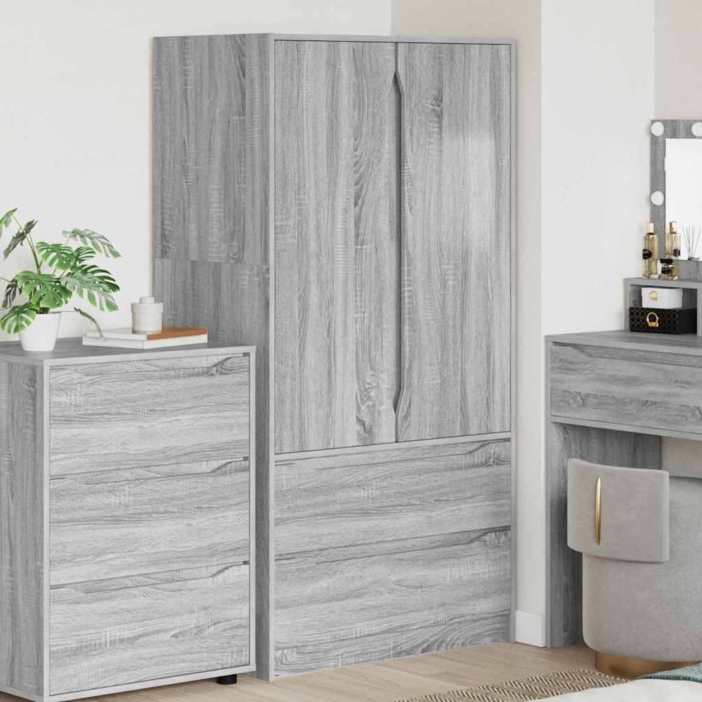 vidaXL Garderoba Szary Sonoma 79,5 x 49 x 156 cm Drewno inżynieryjne