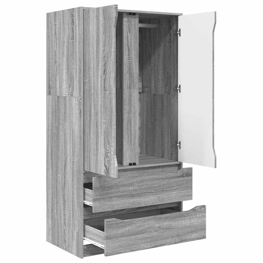 vidaXL Garderoba Szary Sonoma 79,5 x 49 x 156 cm Drewno inżynieryjne