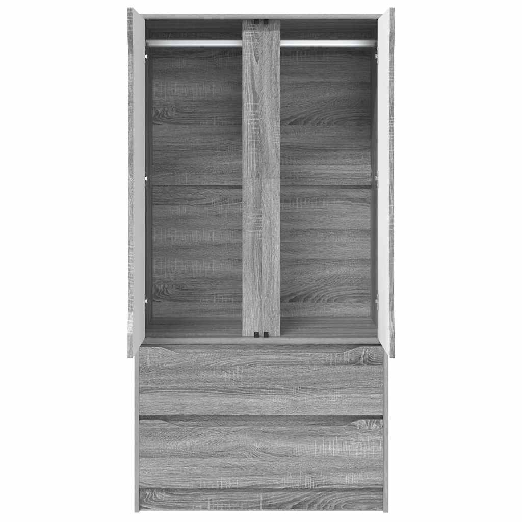 vidaXL Garderoba Szary Sonoma 79,5 x 49 x 156 cm Drewno inżynieryjne
