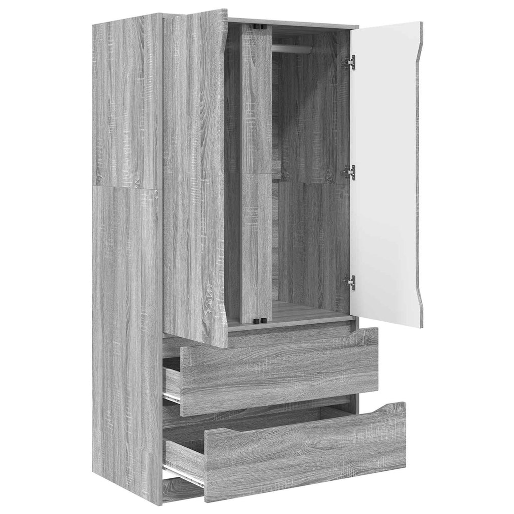 vidaXL Garderoba Szary Sonoma 79,5 x 49 x 156 cm Drewno inżynieryjne