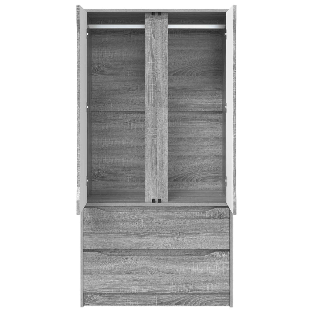 vidaXL Garderoba Szary Sonoma 79,5 x 49 x 156 cm Drewno inżynieryjne
