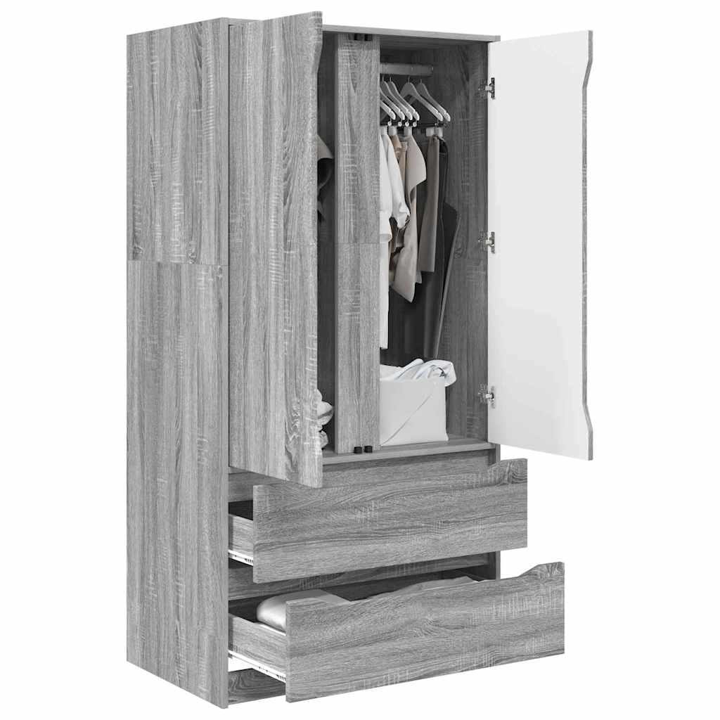 vidaXL Garderoba Szary Sonoma 79,5 x 49 x 156 cm Drewno inżynieryjne
