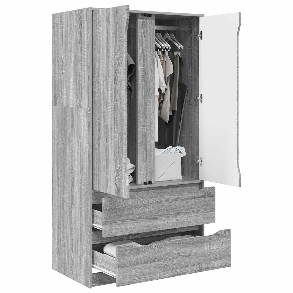 vidaXL Garderoba Szary Sonoma 79,5 x 49 x 156 cm Drewno inżynieryjne