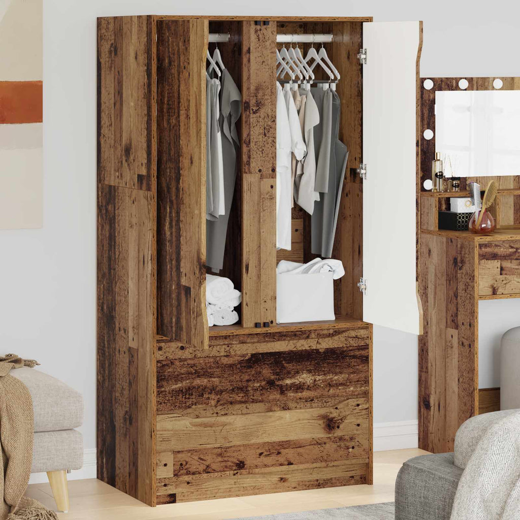 vidaXL Garderoba Stare drewno 79,5 x 49 x 156 cm Drewno inżynieryjne