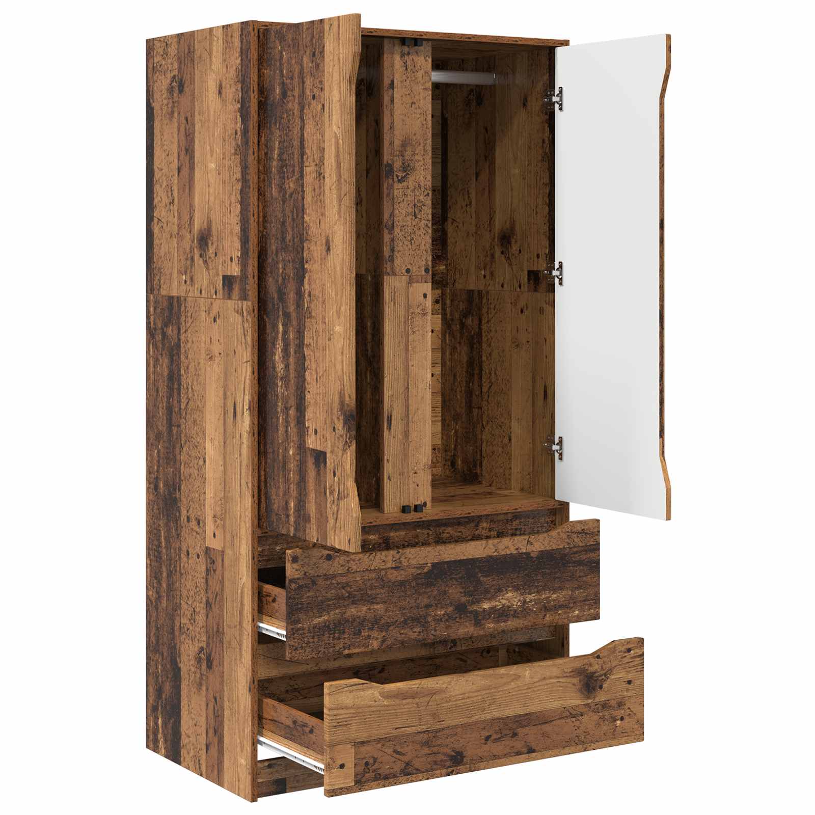 vidaXL Garderoba Stare drewno 79,5 x 49 x 156 cm Drewno inżynieryjne