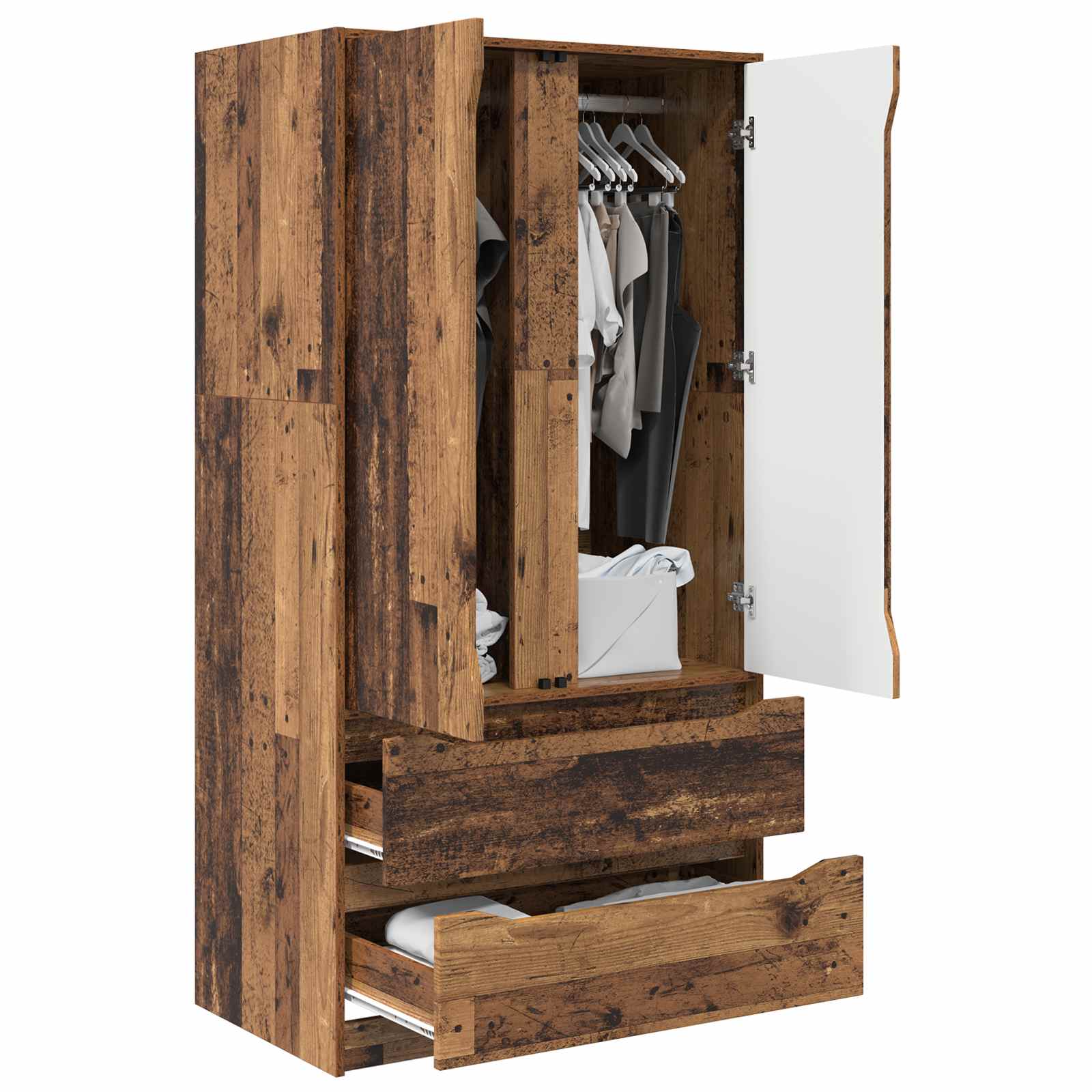 vidaXL Garderoba Stare drewno 79,5 x 49 x 156 cm Drewno inżynieryjne
