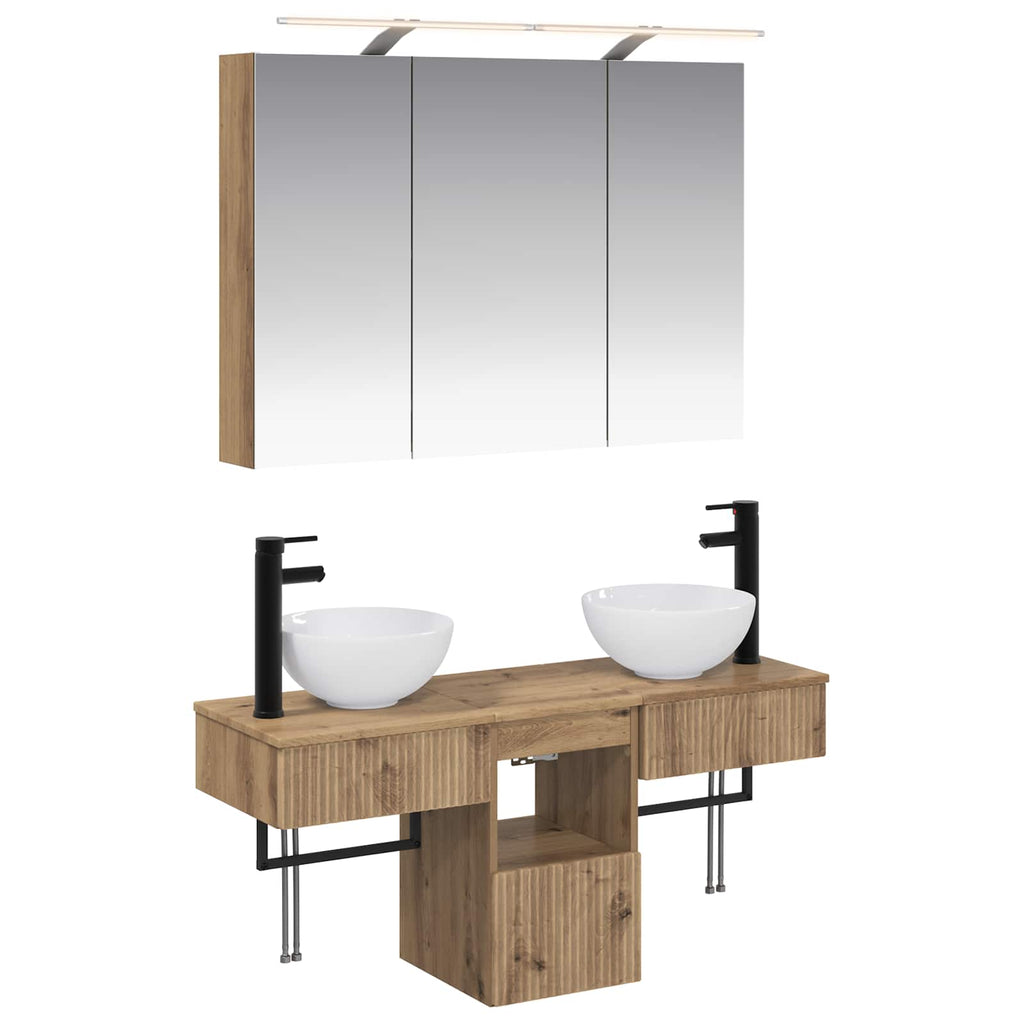 vidaXL Zestaw Szafek Łazienkowych 4 szt. Dąb artisan