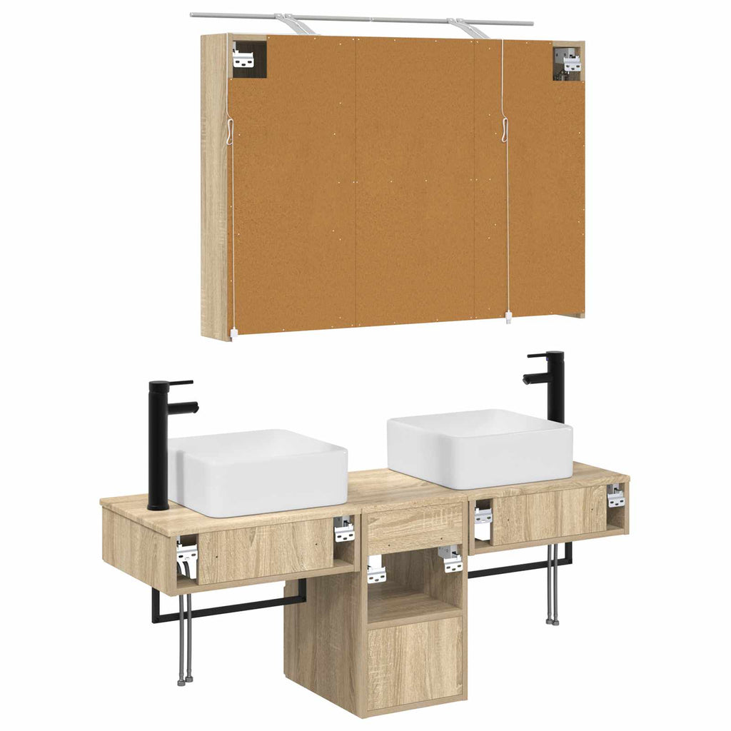 vidaXL Zestaw Szafek Łazienkowych 4 szt. dąb Sonoma