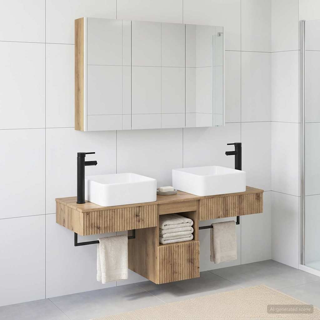 vidaXL Zestaw Szafek Łazienkowych 4 szt. Dąb artisan