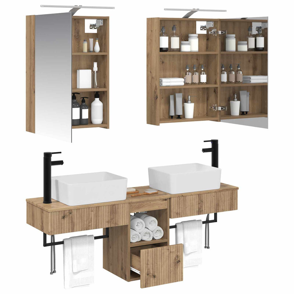 vidaXL Zestaw Szafek Łazienkowych 5 szt. Dąb artisan