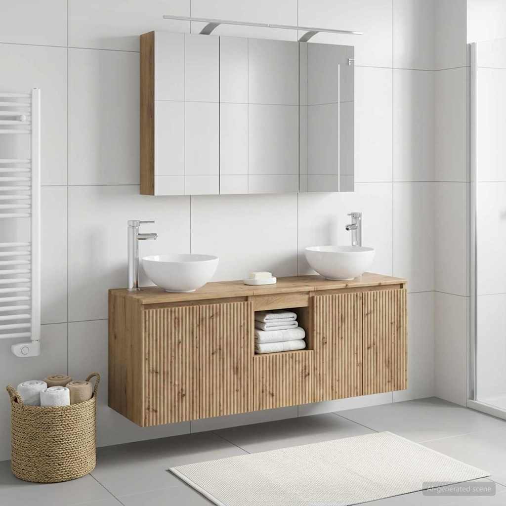 vidaXL Zestaw Szafek Łazienkowych 4 szt. Dąb artisan