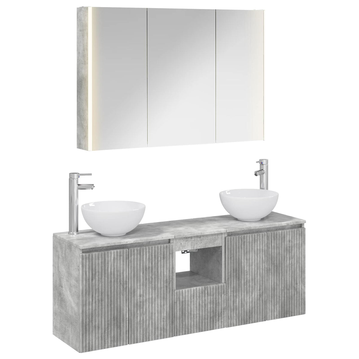 vidaXL Zestaw Szafek Łazienkowych 4 szt. Betonowy szary