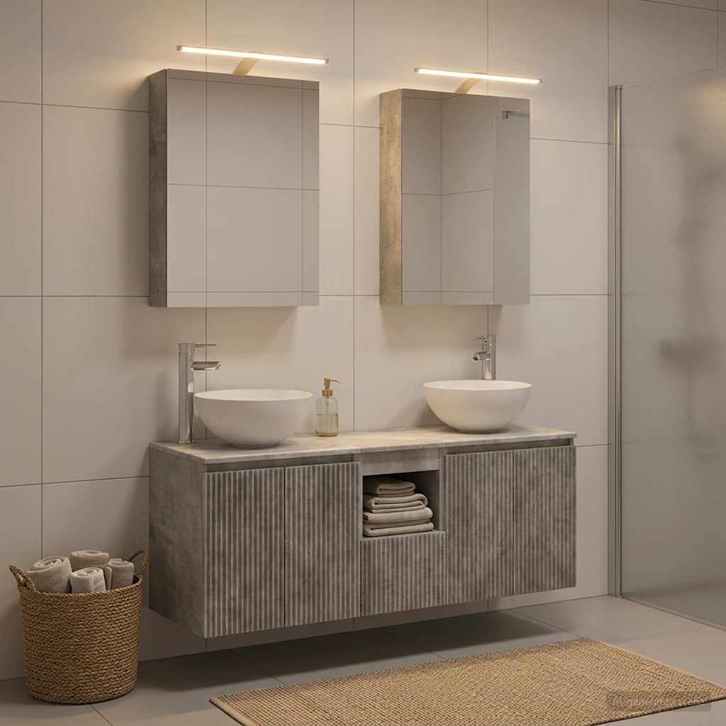 vidaXL Zestaw Szafek Łazienkowych 5 szt. Betonowy szary
