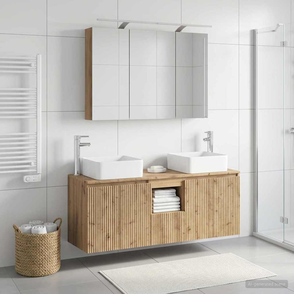 vidaXL Zestaw Szafek Łazienkowych 4 szt. Dąb artisan