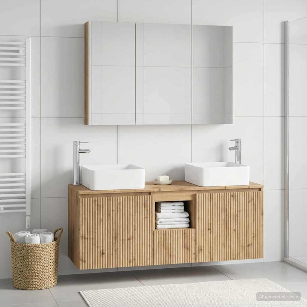 vidaXL Zestaw Szafek Łazienkowych 4 szt. Dąb artisan