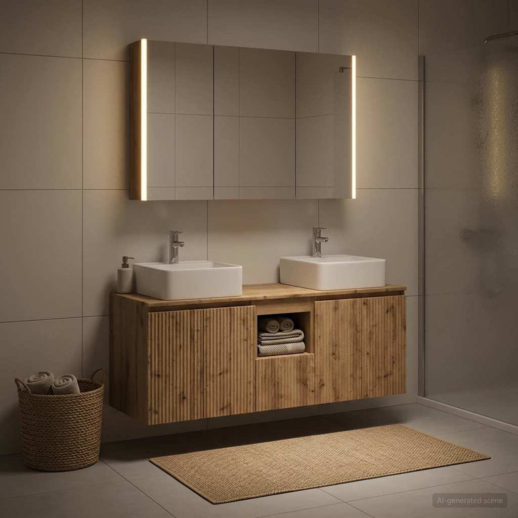 vidaXL Zestaw Szafek Łazienkowych 4 szt. Dąb artisan